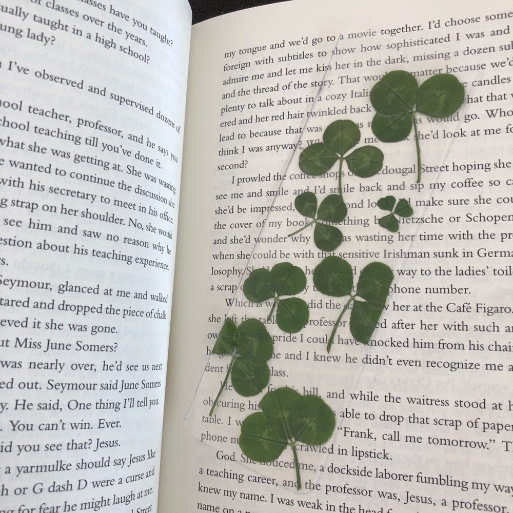 Pressed flowers bookmarks- Clovers